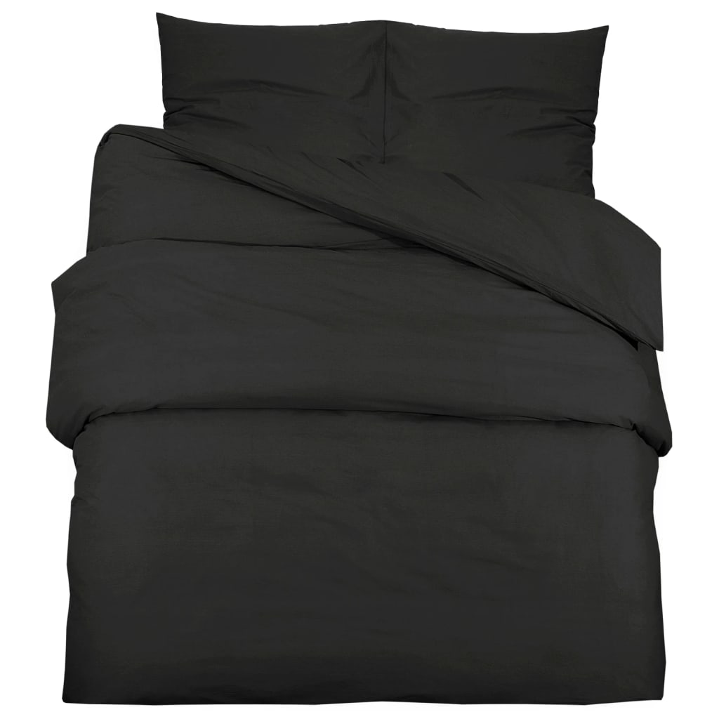 Vidaxl Duvet Racelay Set Lightweight 220x240 cm Microfiber Black