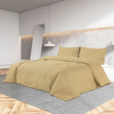 VidaXL Dekbedovertrekset lichtgewicht 135x200 cm microvezel taupe