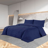 VidaXL Duvet crossing set 240x220 cm Microfiber navy blue