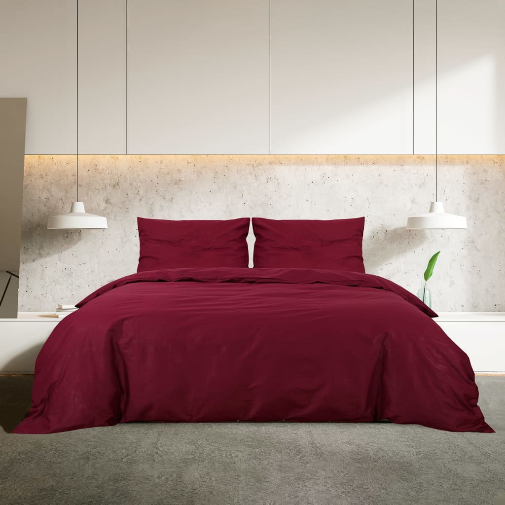 Vidaxl Duvet Richet Set Lightweight 200x200 cm Microfiber Bordeaux