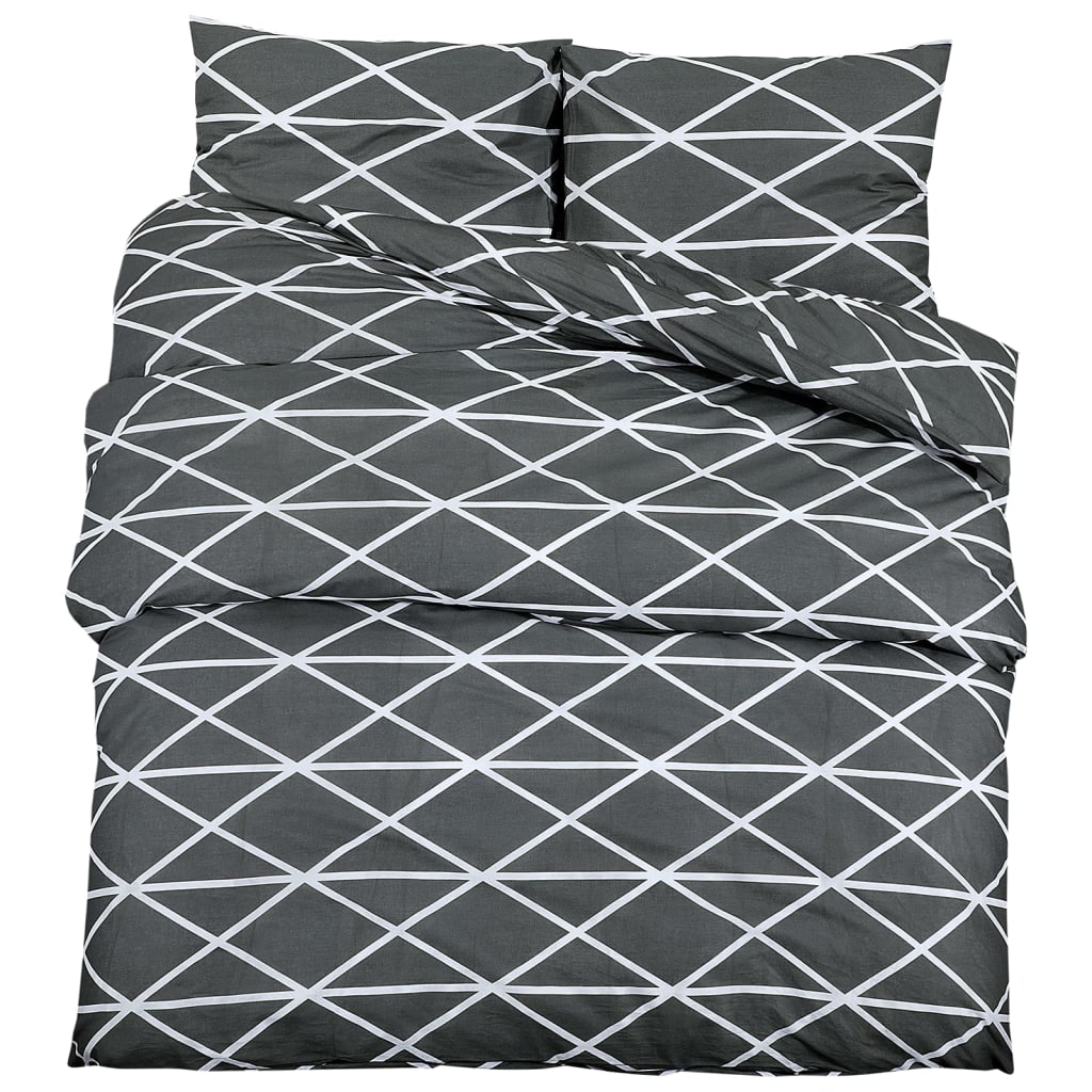 Ensemble de découverte de couette Vidaxl 200x220 cm Gray en coton