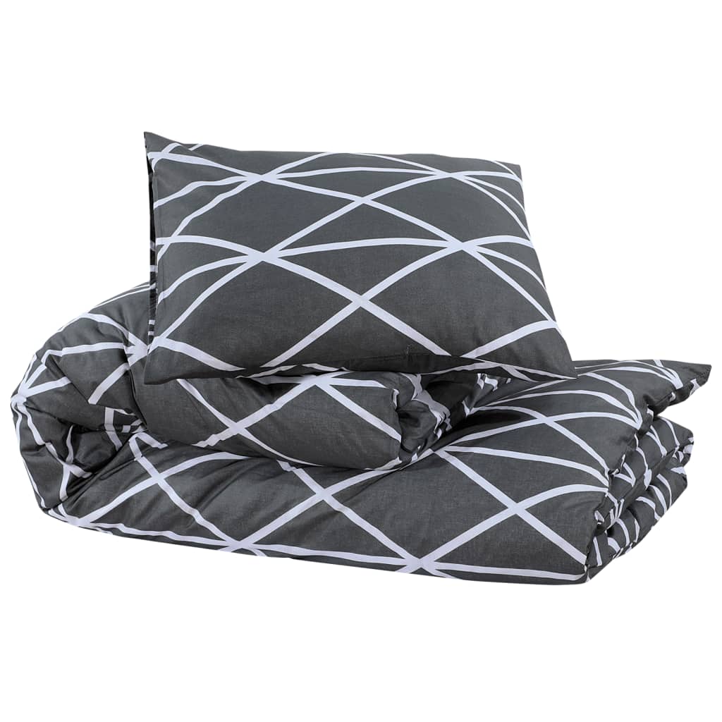 Ensemble de découverte de couette Vidaxl 200x220 cm Gray en coton