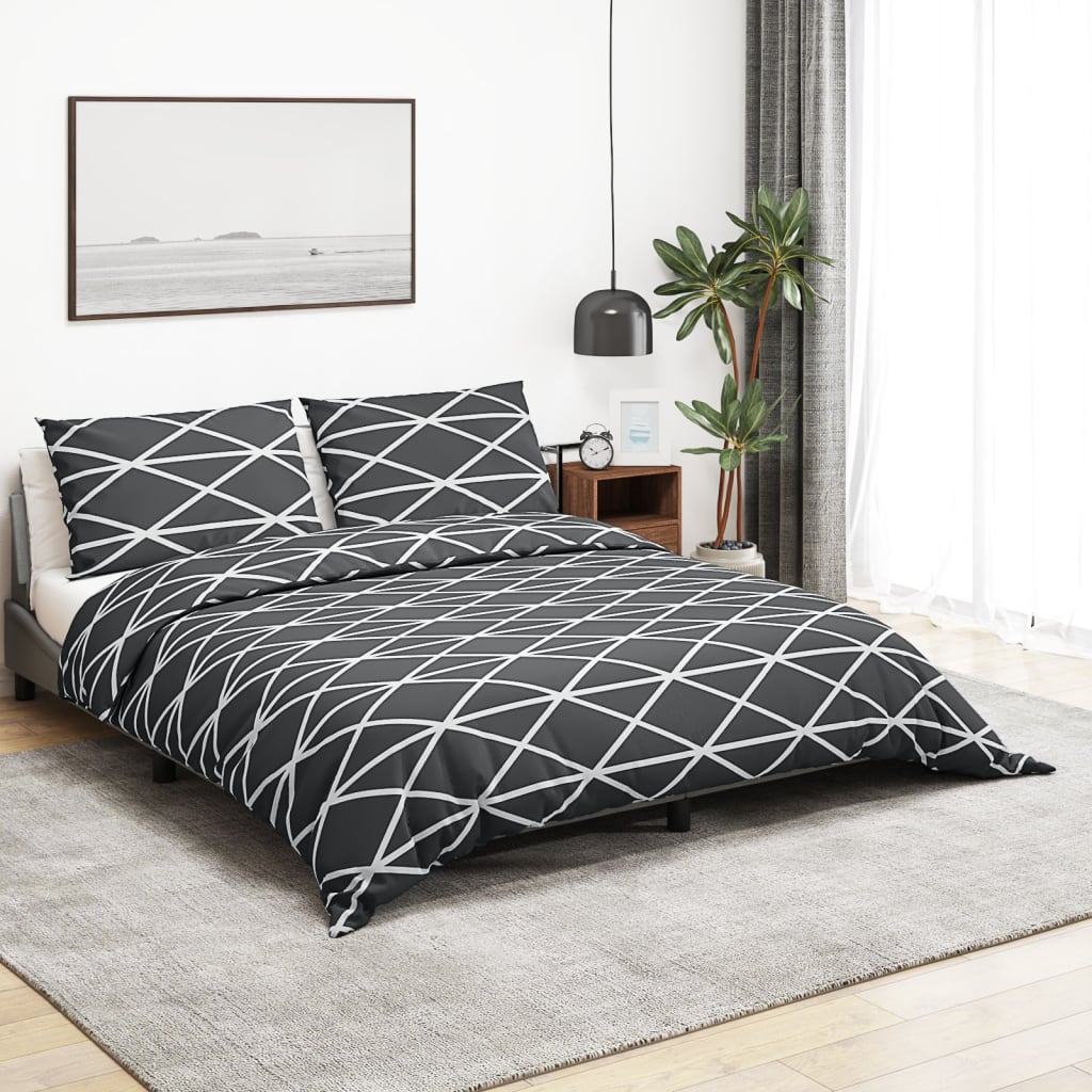 Ensemble de découverte de couette Vidaxl 200x220 cm Gray en coton