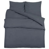 Vidaxl Duvet Richet Set 200x220 cm Cotton Anthracite -Colored