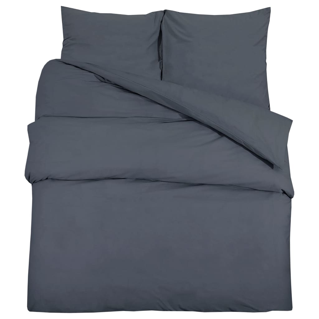 VIDAXL DUVET OVERLAY SET 200X200 CM BOTON ANTHRACITE -FARVET