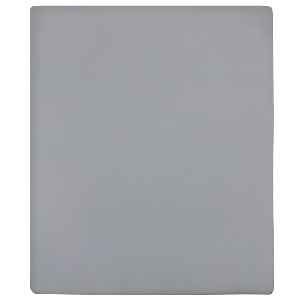 Vidaxl fitted sheet jersey 100x200 cm cotton gray