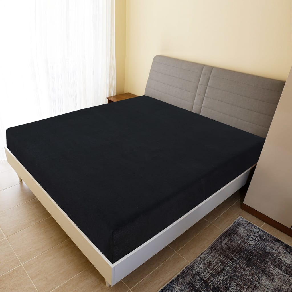 Vidaxl Fitted Sheet Jersey 140x200 cm Cotton Black