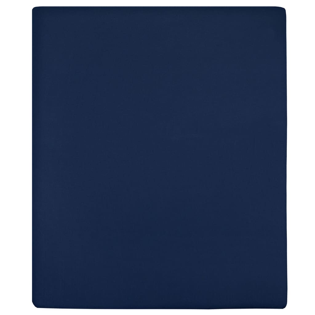 VidaXL Fitted sheet Jersey 90x200 cm cotton navy blue