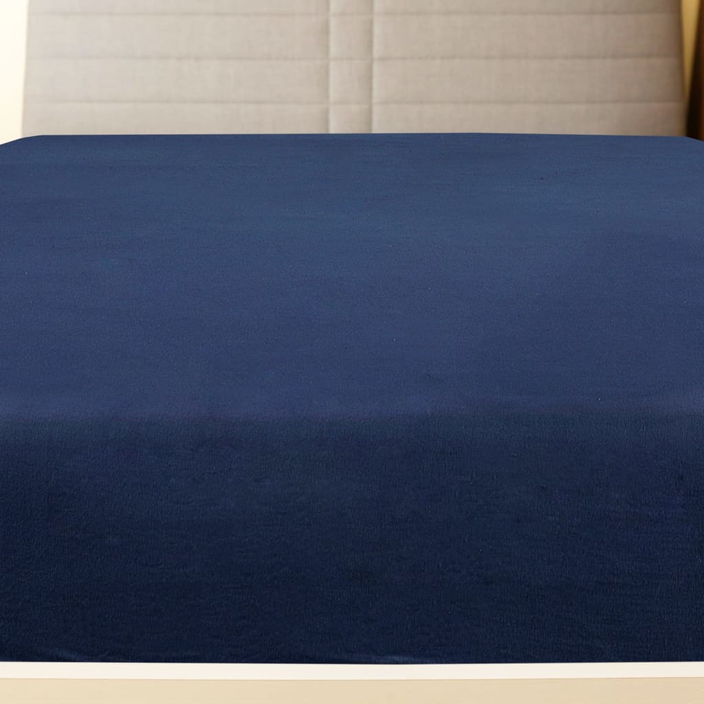 VidaXL Fitted sheet Jersey 90x200 cm cotton navy blue