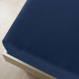 VidaXL Fitted sheet Jersey 90x200 cm cotton navy blue