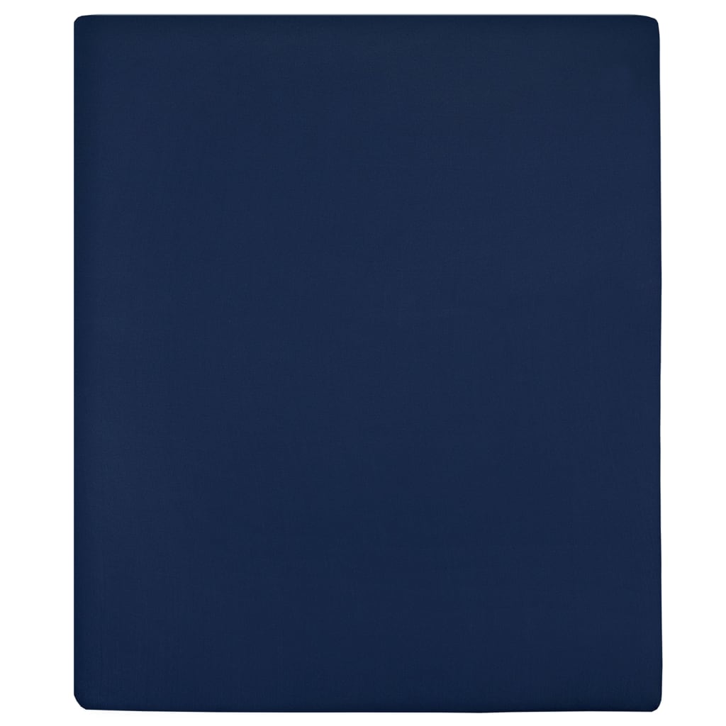 Vidaxl Fitted sheet Jersey 100x200 cm Cotton Navy Blue