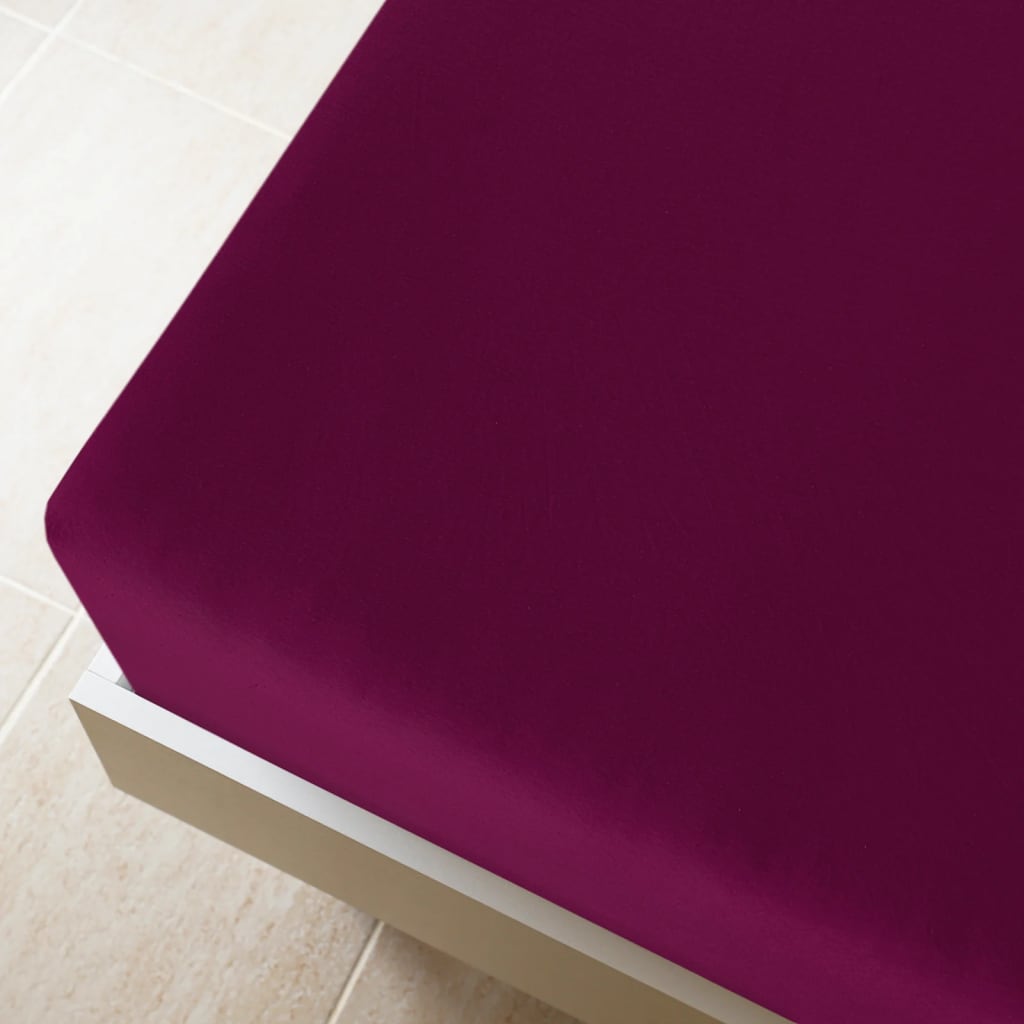 VidaXL Fitted sheets 2 St Jersey 90x200 cm Cotton Bordeaux red