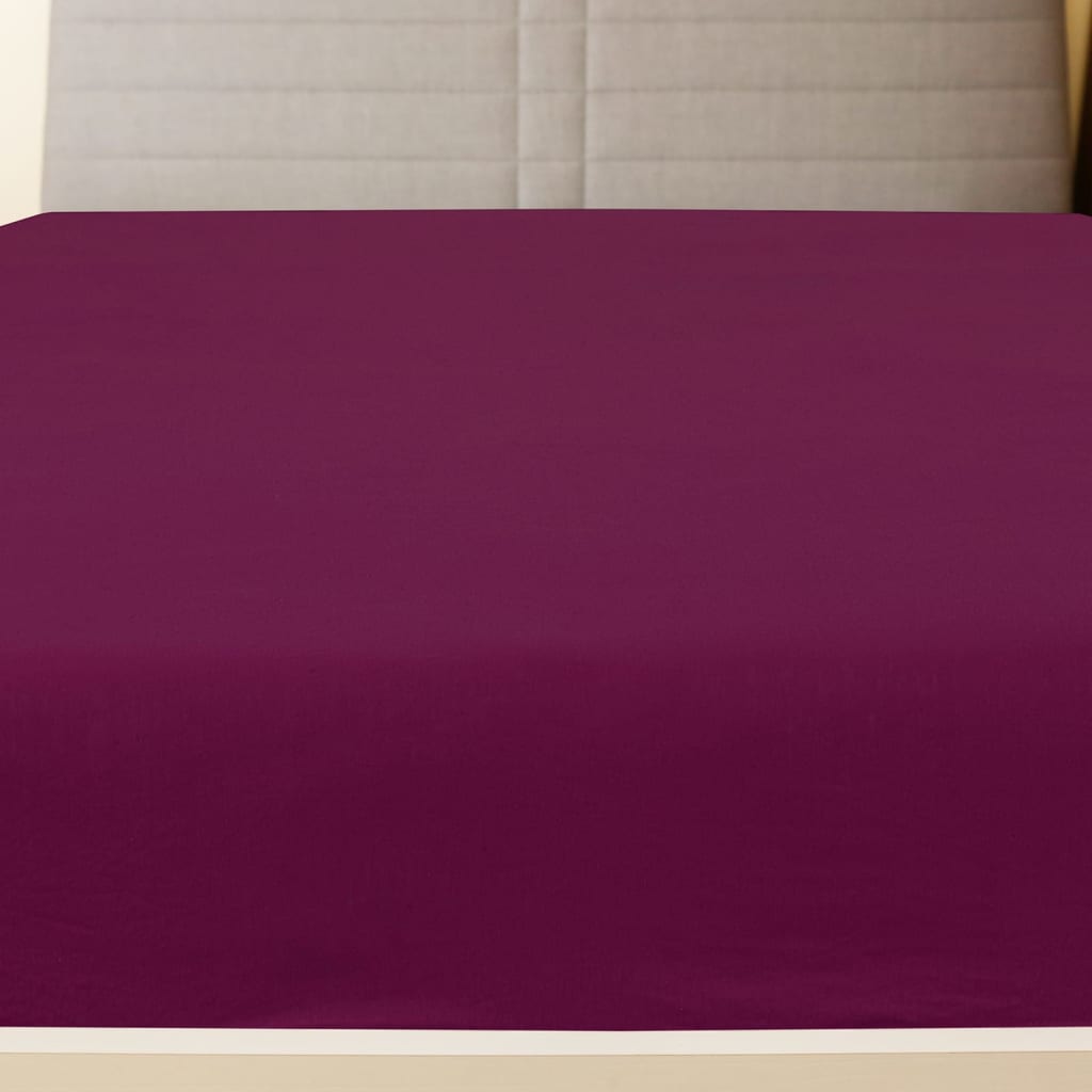 VidaXL Fitted sheet Jersey 100x200 cm Cotton Bordeaux red