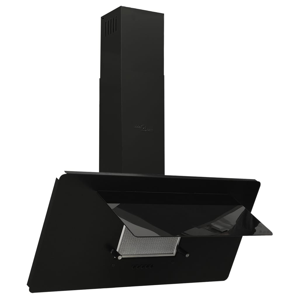 Vidaxl Wall Extractor Hood 90 cm Rustfrit stål og hærdet glas sort