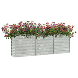 Vidaxl Planter hævet 240x40x77 cm galvaniseret stålsølv