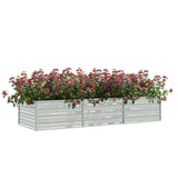 Vidaxl Planter hævet 240x80x45 cm galvaniseret stålsølv