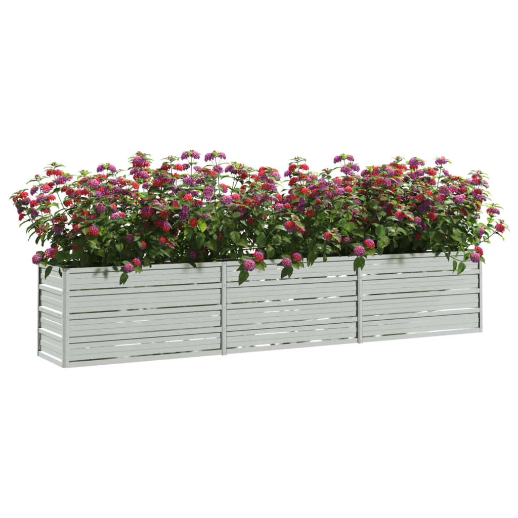 Vidaxl planter hævet 240x40x45 cm galvaniseret stålsølv