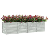 Vidaxl Planter hævet 320x80x77 cm galvaniseret stålsølv