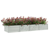 Vidaxl Planter hævet 320x80x45 cm galvaniseret stålsølv