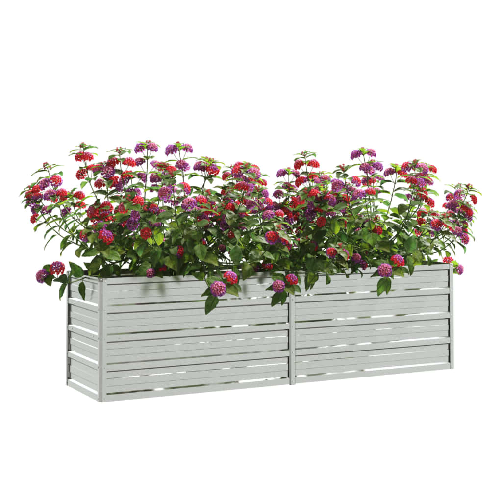 Vidaxl Planter hævet 160x40x45 cm galvaniseret stålsølv