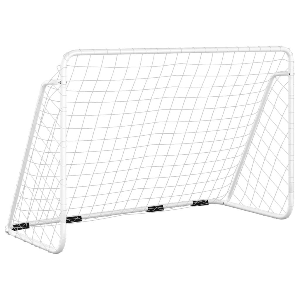 Gol w piłce nożnej Vidaxl z netto 180x90x120 cm stalowa biała