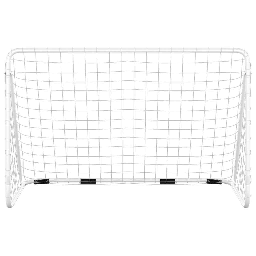 Vidaxl fotbollsmål med netto 180x90x120 cm stålvitt