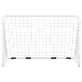 Vidaxl -Fußballtor mit Netto 180x90x120 cm Stahlweiß