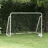 Vidaxl -Fußballtor mit Netto 180x90x120 cm Stahlweiß