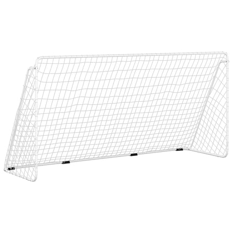 VidaXL Voetbaldoel met net 366x122x182 cm staal wit