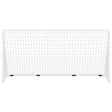 VidaXL Voetbaldoel met net 366x122x182 cm staal wit