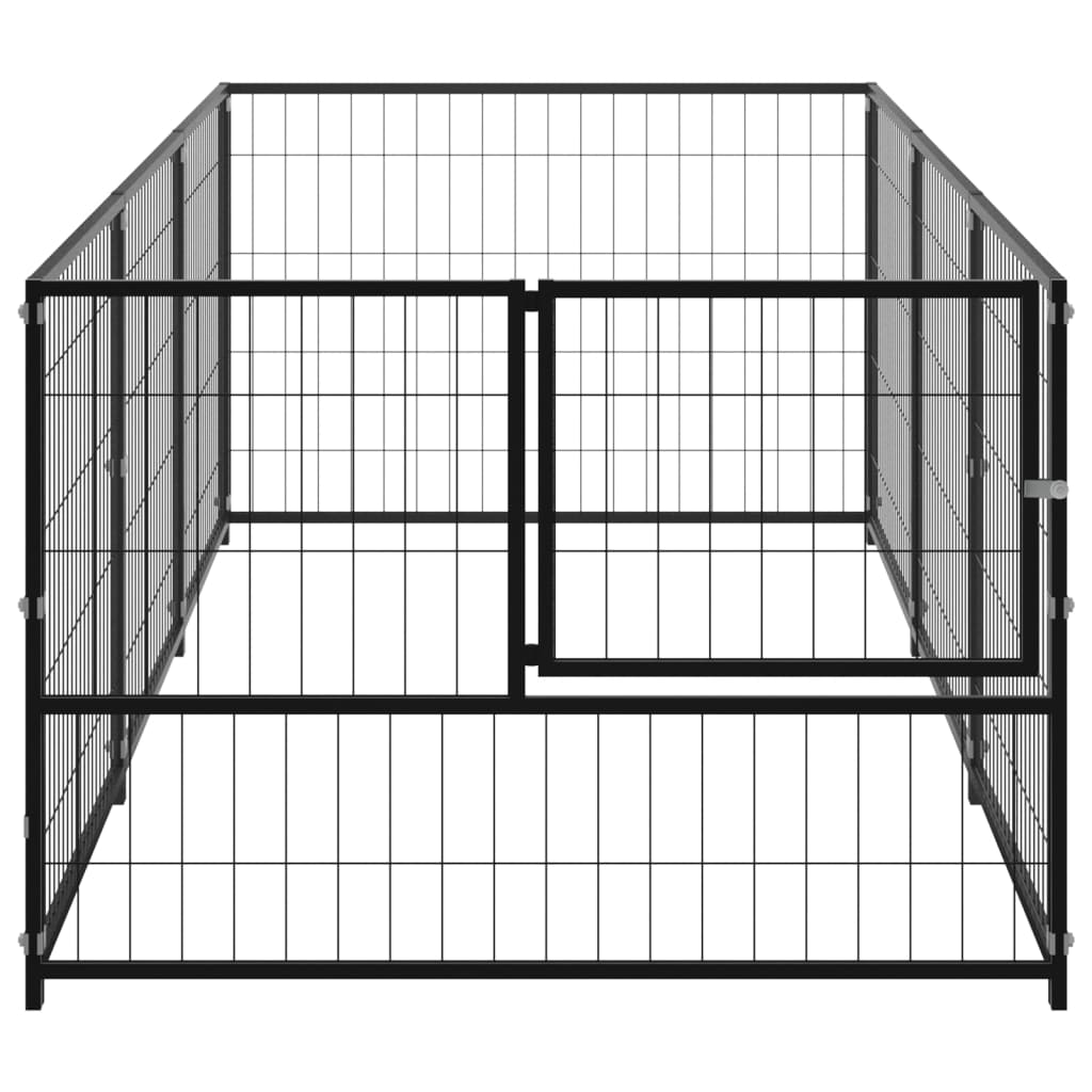 VidaXL Dog Kennel 3 m² Steel Black