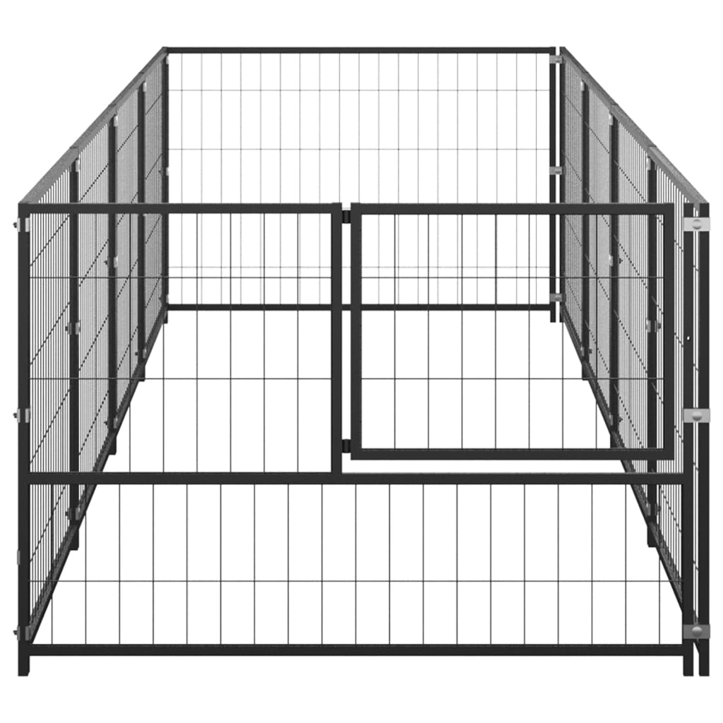 Vidaxl Dog Kennel 4 m² Steel Black