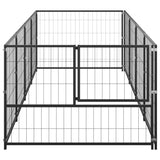 Vidaxl Dog Kennel 4 m² Steel Black