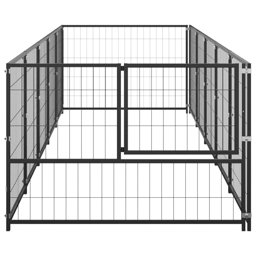 Vidaxl Dog Kennel 5 m² Steel Black