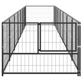 VidaXL Dog Kennel 7 m² Steel Black