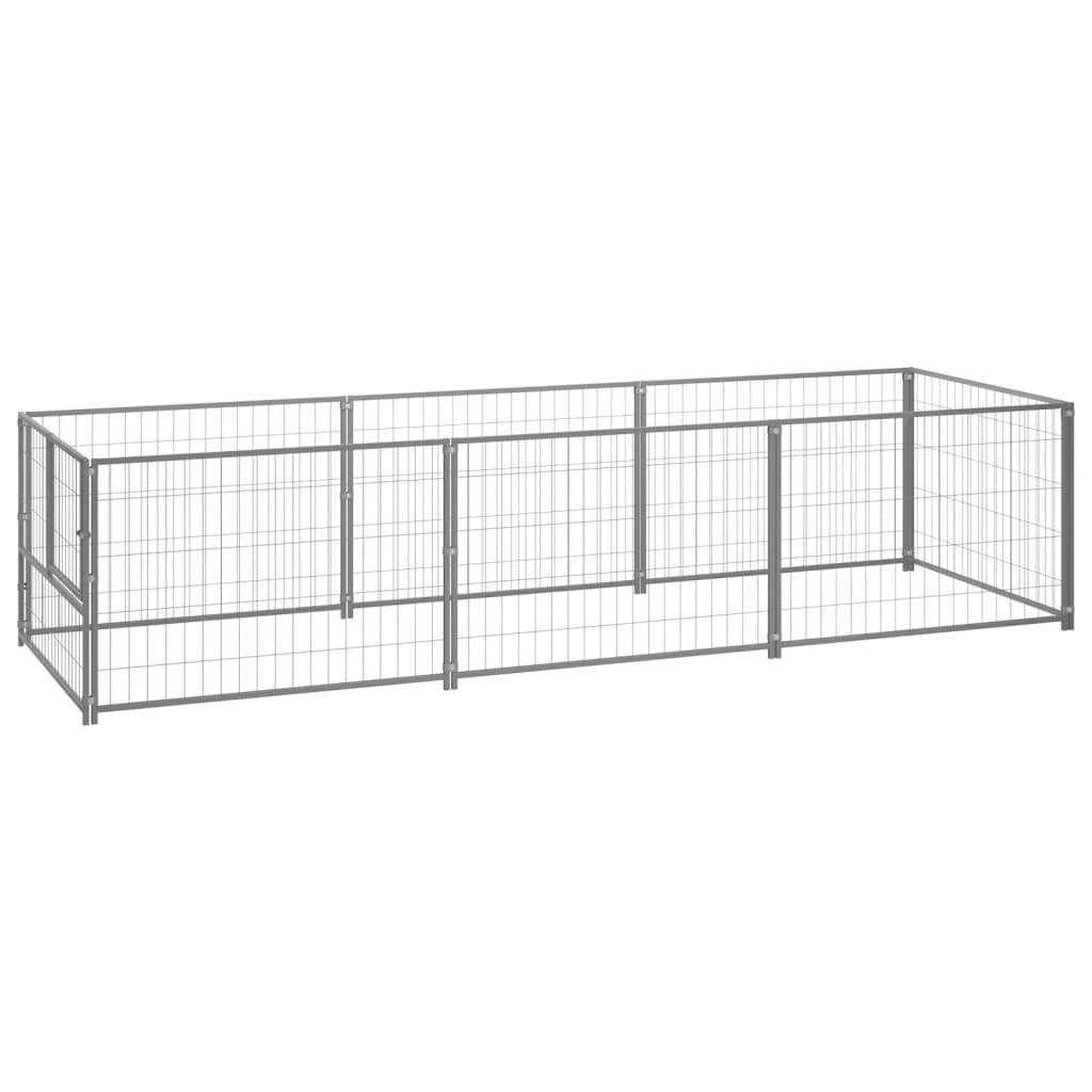 Vidaxl Dog Kennel 3 m² Steel silver colored