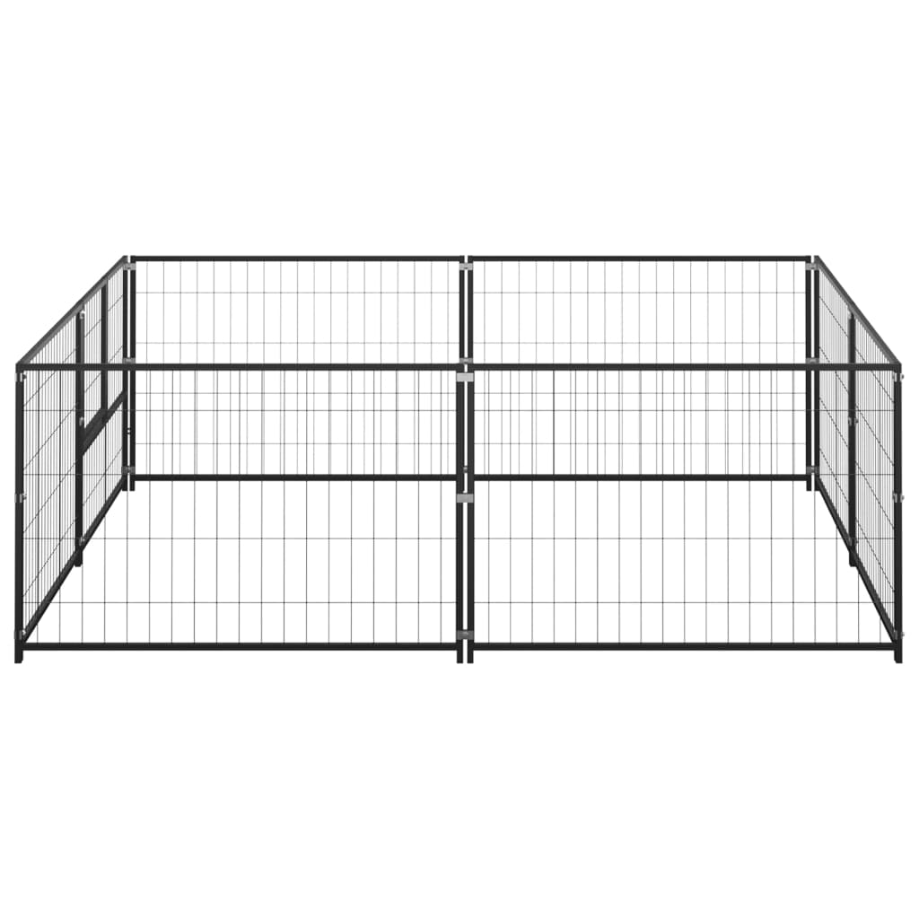 Vidaxl Dog Kennel 4 m² Steel Black