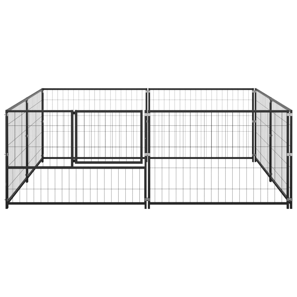 Vidaxl Dog Kennel 4 m² Steel Black