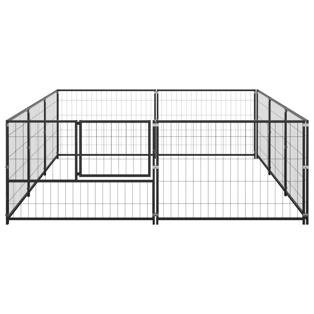 VidaXL Dog Kennel 6 m² Steel Black