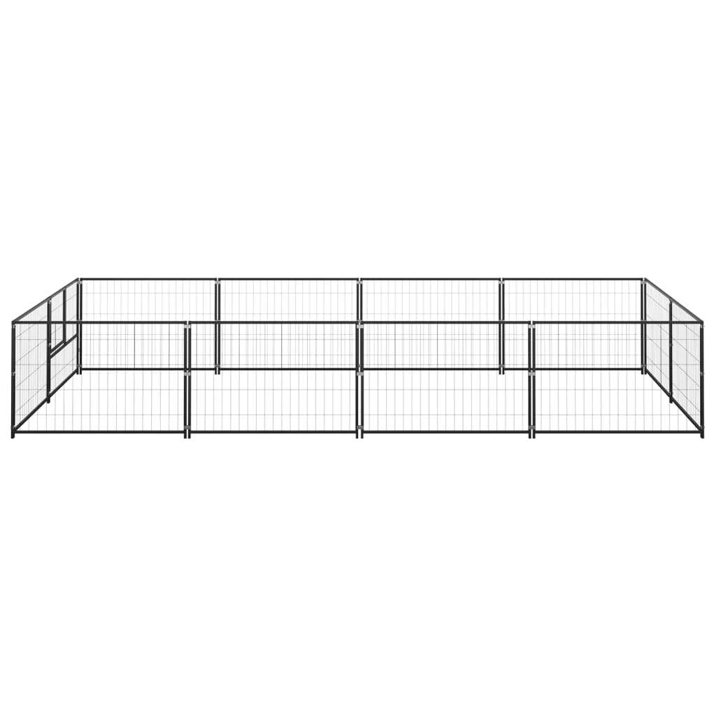 VidaXL Dog Kennel 8 m² Steel Black