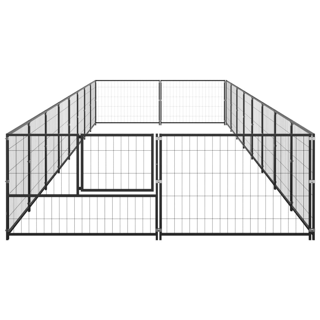 VidaXL Dog Kennel 16 m² Steel Black