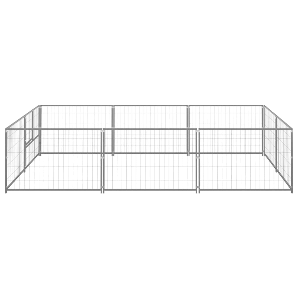 VidaXL Dog Kennel 6 m² Steel silver colored