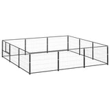 Vidaxl Dog Kennel 9 m² Steel Black