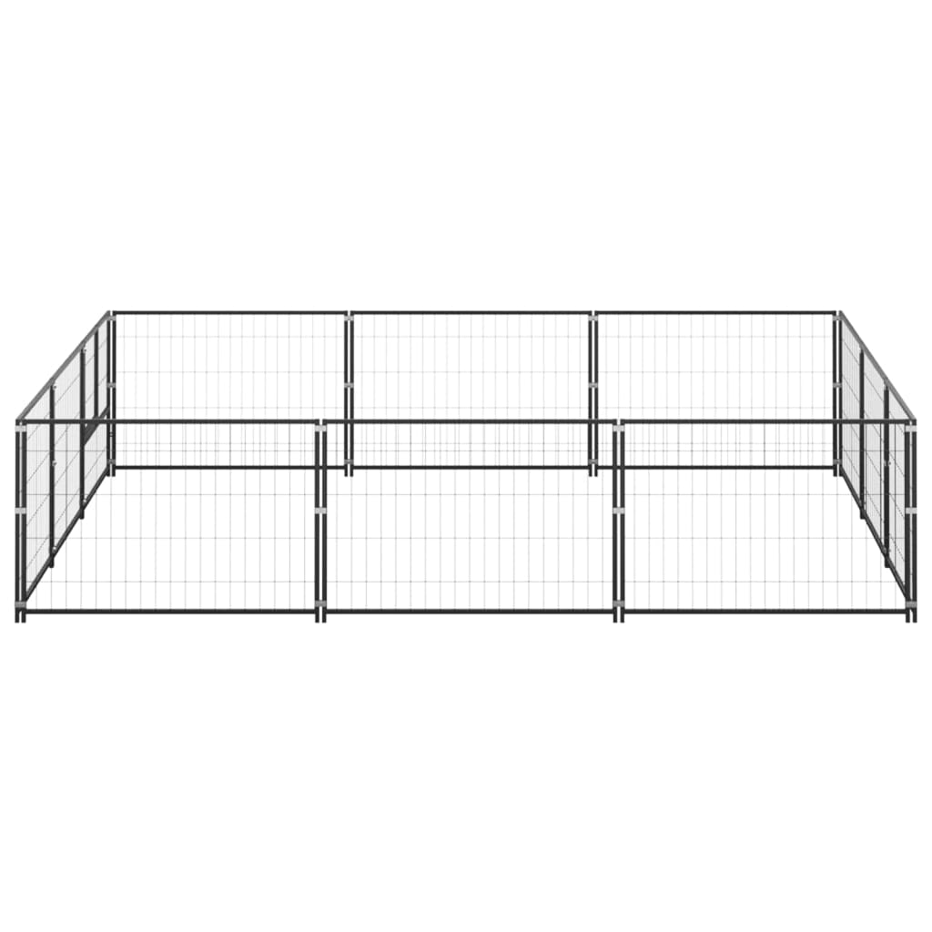 Vidaxl Dog Kennel 9 m² Steel Black