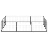 Vidaxl Dog Kennel 9 m² Steel Black