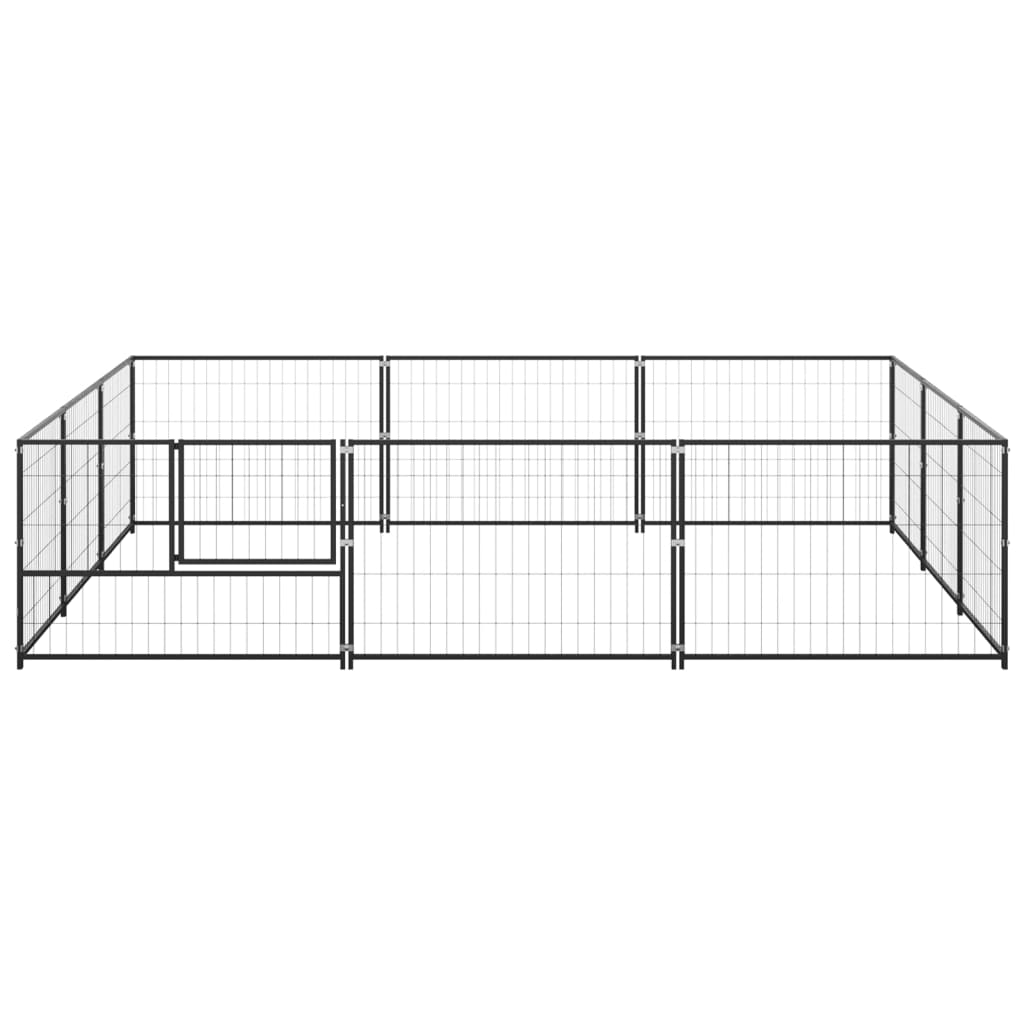 Vidaxl Dog Kennel 9 m² Steel Black