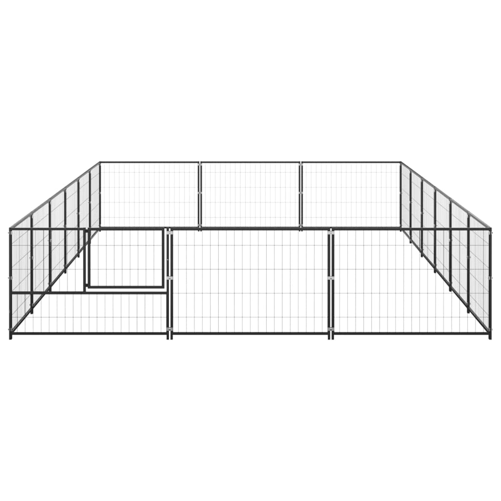 Vidaxl Dog Kennel 18 m² Steel Black