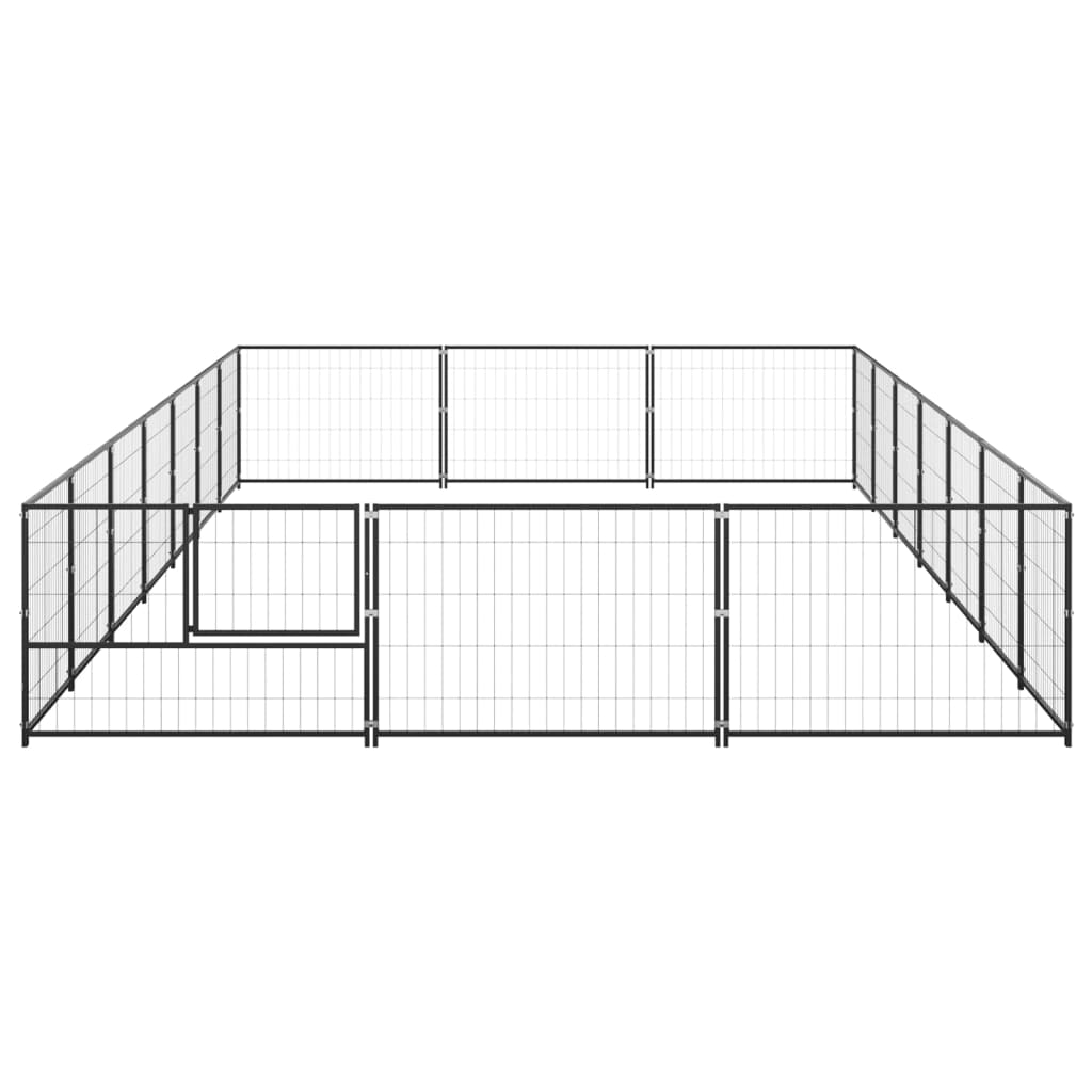 Vidaxl Dog Kennel 21 m² Steel Black