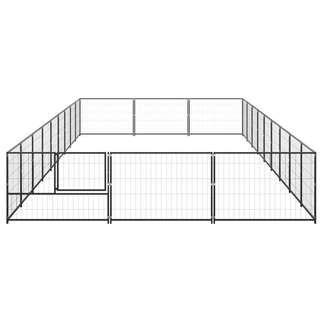 VidaXL Dog Kennel 27 m² Steel Black