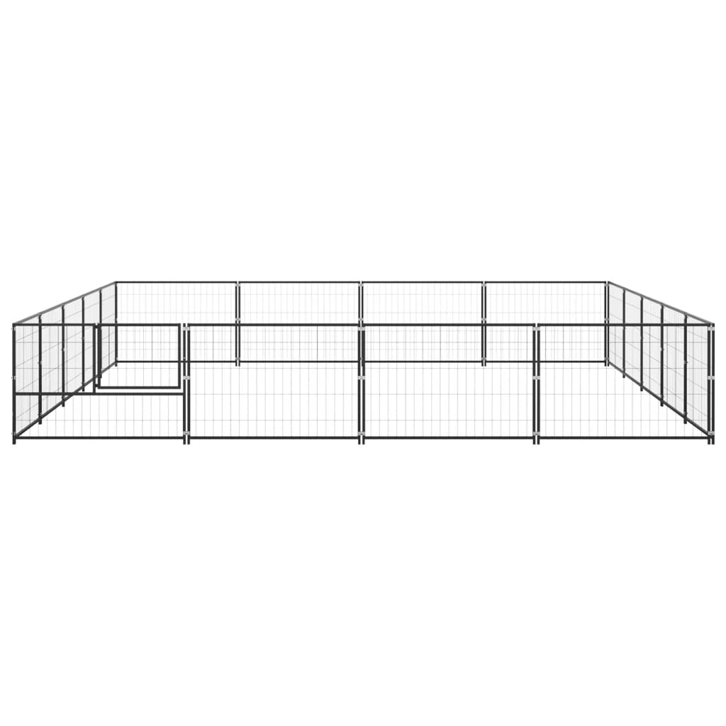 Vidaxl Dog Kennel 20 m² Steel Black